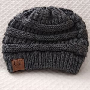 C.C Exclusive Classic Dark Grey Unisex Beanie Hat Cozy Warm One Size